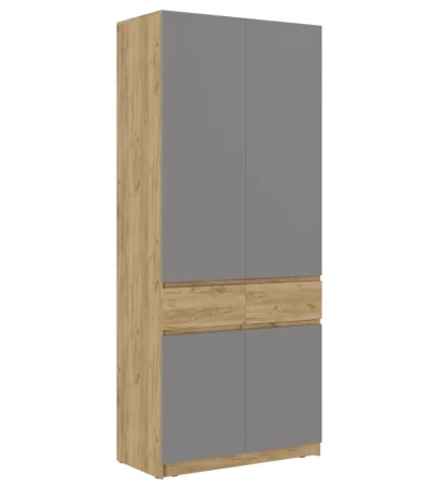 Шкаф Бостон ШК-001 дуб крафт золотой/серый шифер