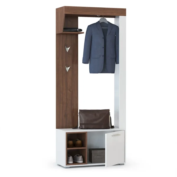 Шкаф комбинированный Лайт 10.03 орех селект каминный/белый