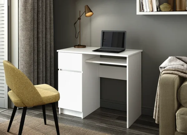 Стол письменный Мори МС-1 левый белый