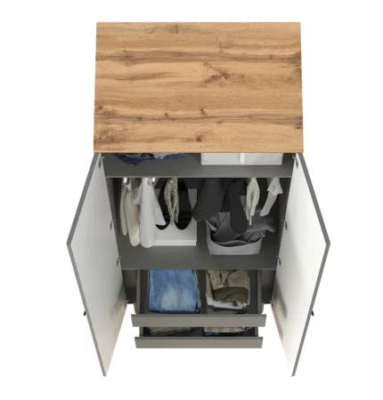 Шкаф для одежды Остин 13.336.02 серый графит/дуб крафт золотой