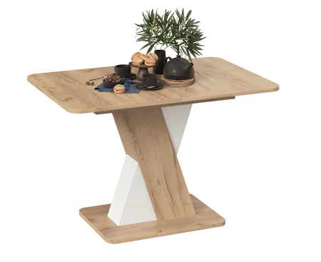 Стол обеденный раздвижной Люксембург тип 3 дуб крафт золотой/белый