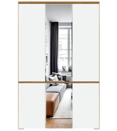 Шкаф Гретта 4С2ЗР дуб крафт золотой/белый