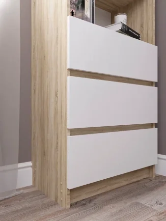 Стеллаж с ящиками Мори МСТ 600.3 дуб сонома/белый