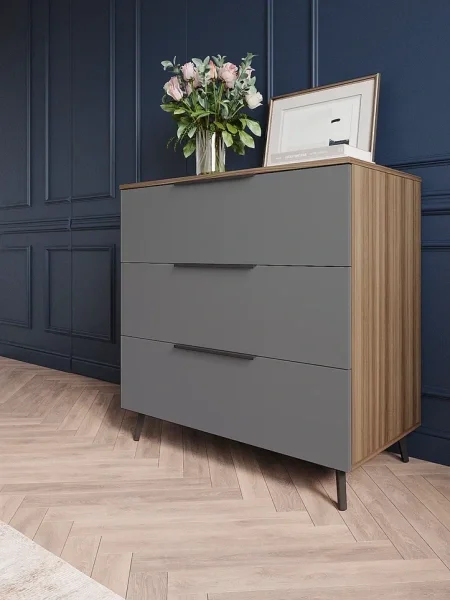 Комод Роза 900 орех франклин/графит скин ройс