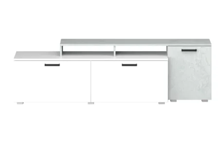 Тумба под ТВ Эльза бетонный камень/белый шагрень