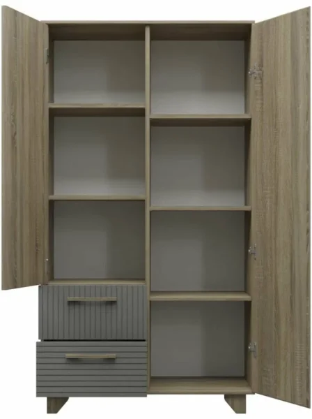 Стеллаж Копенгаген без стекла дуб самдал/серый графит