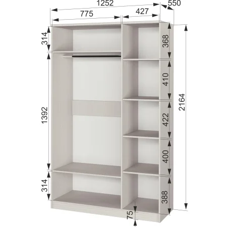 Шкаф 3-створчатый Азалия-25 бодега белый