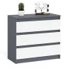Комод три ящика МК 800.1 графит/белый