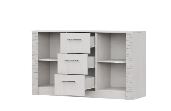 Комод двухстворчатый 3 ящика Гамма-20 ясень анкор светлый/сандал светлый