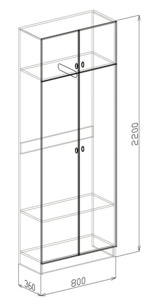 Шкаф 2-х дверный Вега ясень шимо темный/мокко глянец