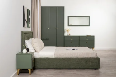 Комод Марион 16.256 дымчатый зеленый/олива шагрень