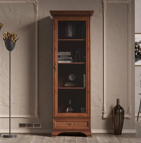 Шкаф-витрина Кентаки REG1W1S каштан