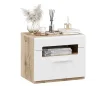 Тумба прикроватная Фьюжн дуб делано/белый глянец