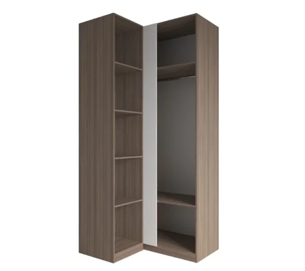 Шкаф угловой Роза 1100 орех франклин/белый софт ройс