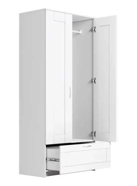 Шкаф комбинированный Сириус 2 двери и 1 ящик белый