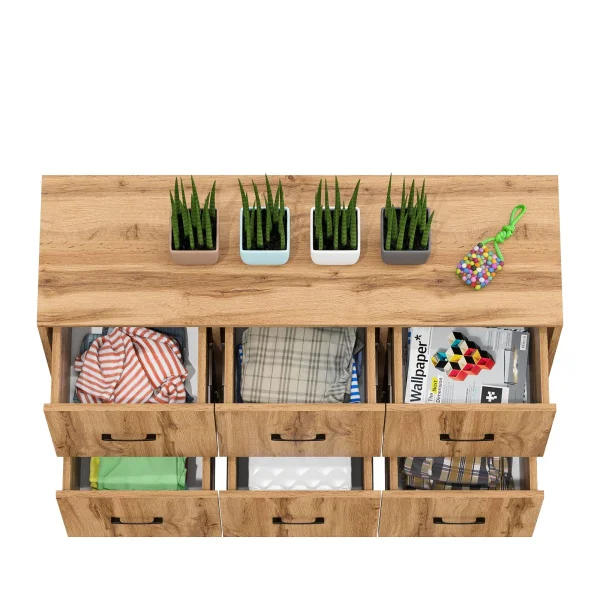 Комод 6 ящиков 127-1204 дуб вотан