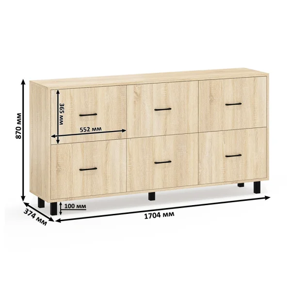 Комод 127-1704 дуб сонома