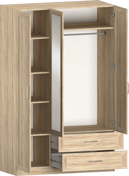 Шкаф 3-х дверный Классика 7.31 с зеркалом дуб сонома