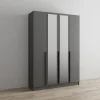 Шкаф Мадрид 1,6 с зеркалом графит серый
