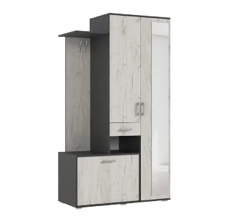 Прихожая Лира графит/дуб крафт белый