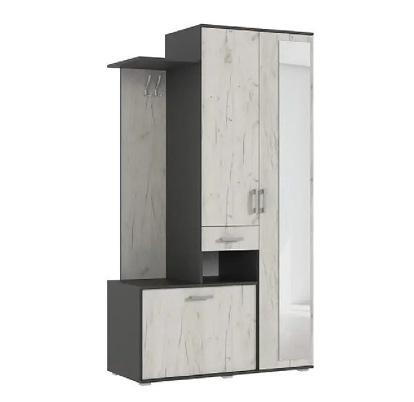 Прихожая Лира графит/дуб крафт белый