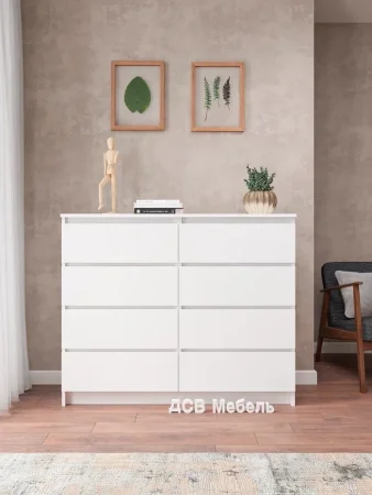 Комод Мори МК 1200.8 белый (8 ящиков)