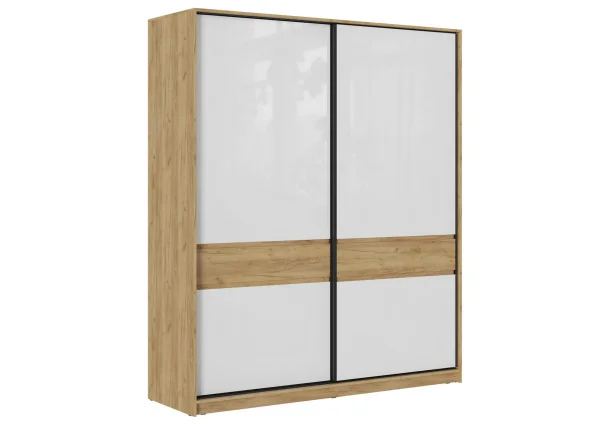 Шкаф-купе Бостон ШК-005 дуб крафт золотой/белый глянец