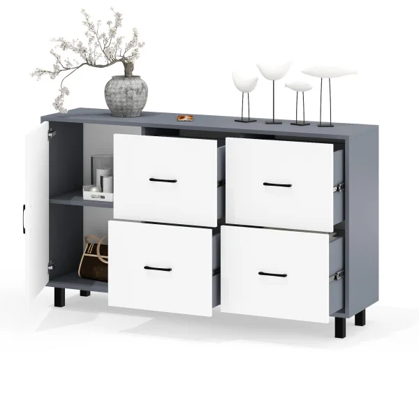 Комод 125-1504 графит/белый