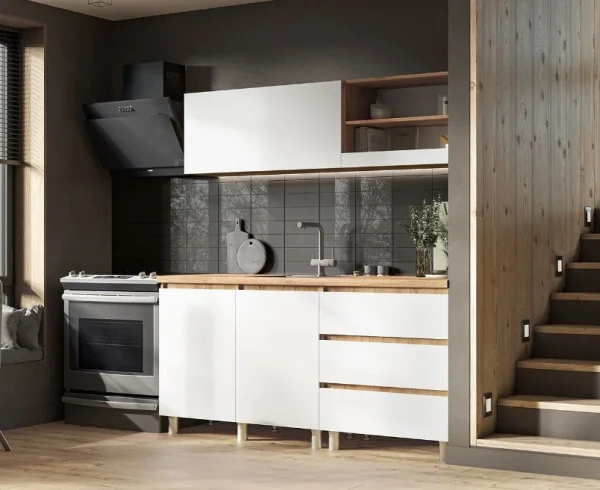 Кухня Хелен 1,7 дуб крафт золотой/белый