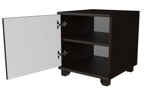 Тумба прикроватная со створкой Копенгаген венге/черный матовый