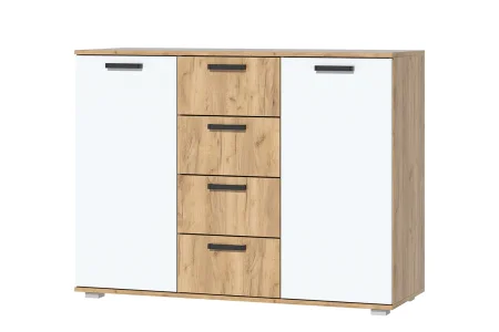 Комод №10 дуб крафт золотой/белый