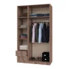 Шкаф трёхстворчатый с ящиками 1290х2100х560 венге/лоредо