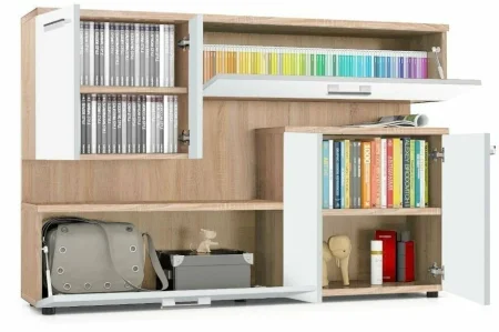 Тумба под ТВ С-1 1400 дуб сонома/белый