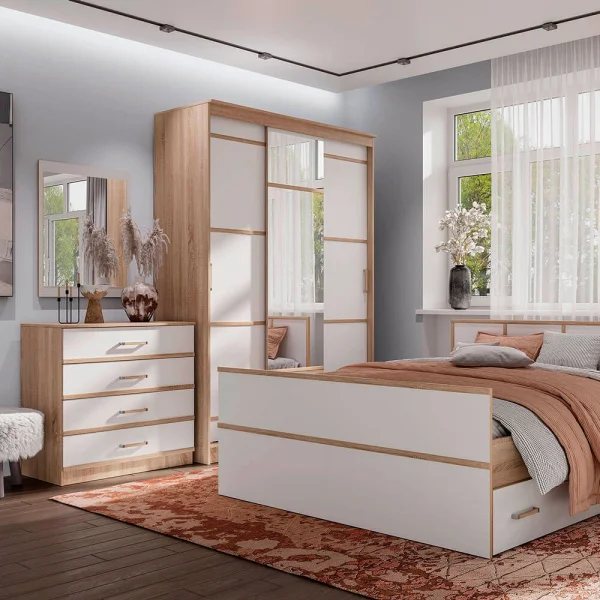 Шкаф-купе Сакура 1,5 дуб сонома/белый