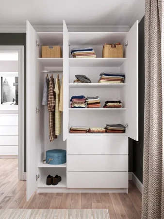 Шкаф трехдверный Мори МШ 1200 белый