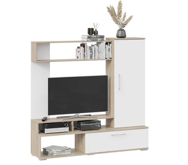 Стенка Сиена дуб сонома/белый ясень