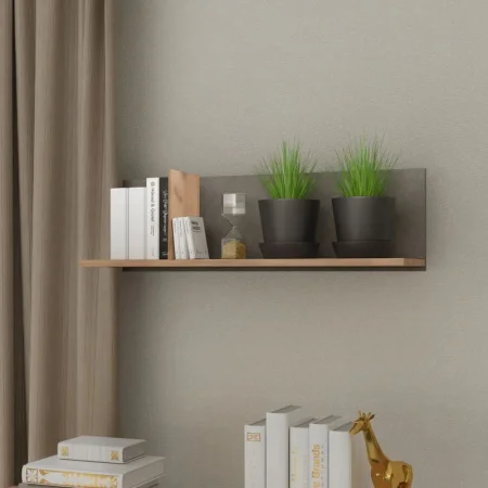 Полка Эго Пл-2 дуб крафт золотой/камень темный