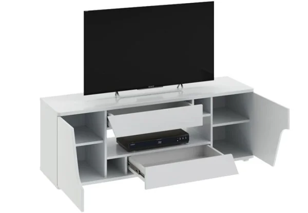 Тумба ТВ Diamond тип 5 белый/белый глянец