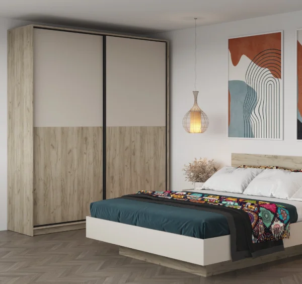 Шкаф-купе Бохо ШК-005 дуб крафт серый/кашемир