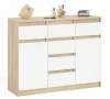 Комод с ящиками и дверками МК 1200.4 дуб сонома/белый