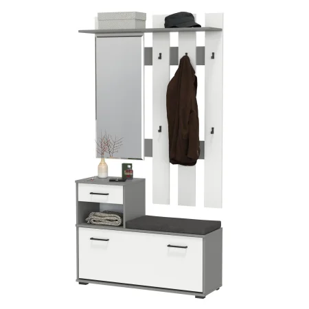 Модульная прихожая Лира графит/белый