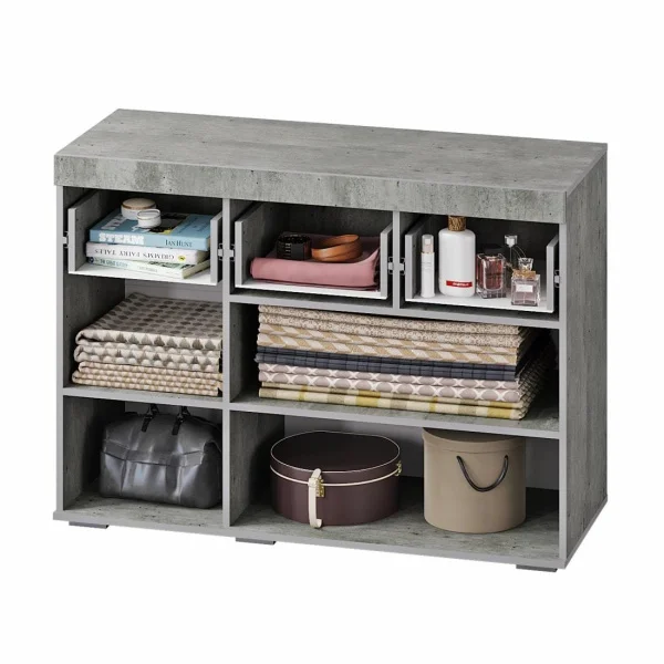 Комод Инстайл КМ-03 бетон/белый