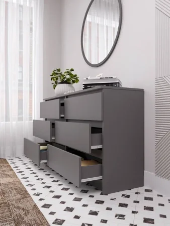 Комод шесть ящиков Мори МК 1386 графит