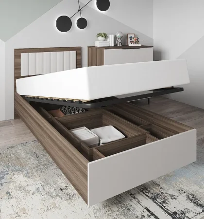 Кровать односпальная Роза 90 орех франклин/белый софт