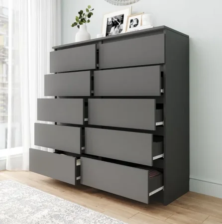 Комод Мори МК 1200.10 графит (10 ящиков)