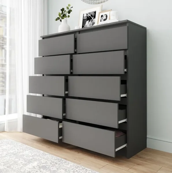 Комод Мори МК 1200.10 графит (10 ящиков)