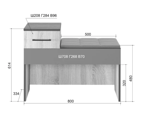 Тумба Эльза №5.2 ясень анкор светлый