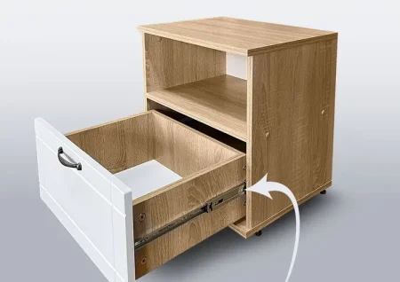 Тумба прикроватная ТПР-3 дуб сонома/белый