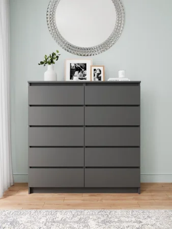 Комод Мори МК 1200.10 графит (10 ящиков)