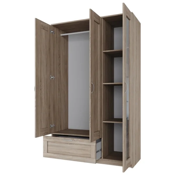 Шкаф комбинированный Сириус 3 двери и 1 ящик дуб сонома